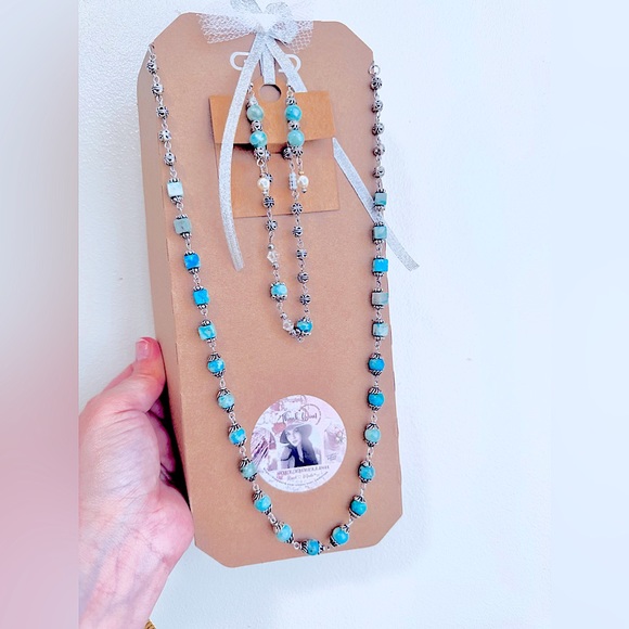 🥳HP:RARE Soul’s 3pc Handcrafted “Persian Turquoises” Gemstones 925s Jewelry Set - Picture 3 of 17